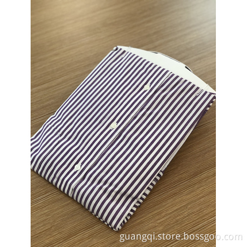 Male stand-up collar yarn dyed embroidery stripe shirt